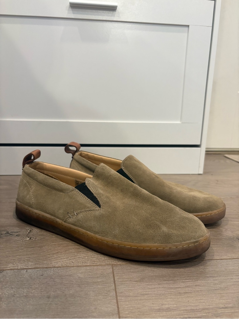 Luca Lactae Hevea Men's Sneakers Tan Brown Suede Slip-On Comfort Shoes Size 11